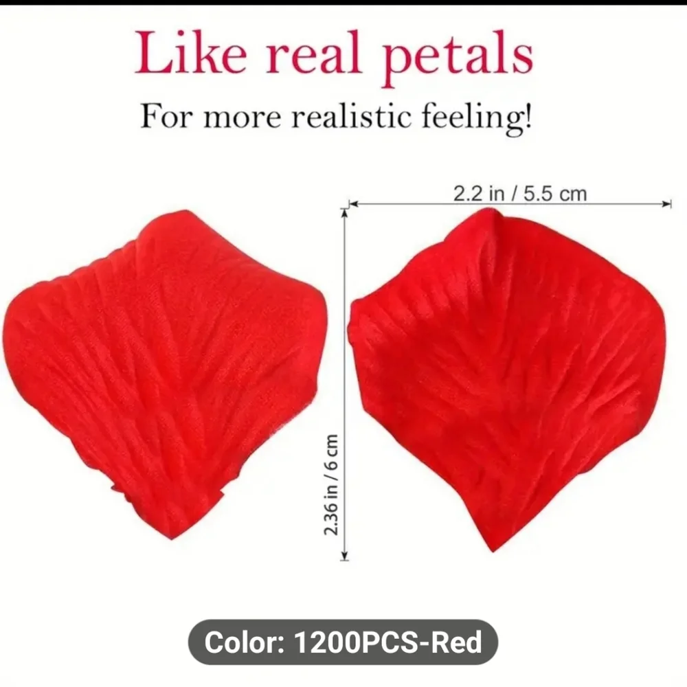 PREMUIM RED WEDDING AISLE SCATTER FLOWERS ROSE PETALS 1200 PIECES